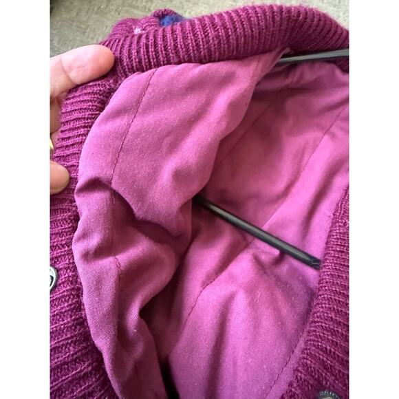Michael Lewis Vintage reversible patterned sweater 
/fabric burgundy Vest  M - Picture 5 of 7